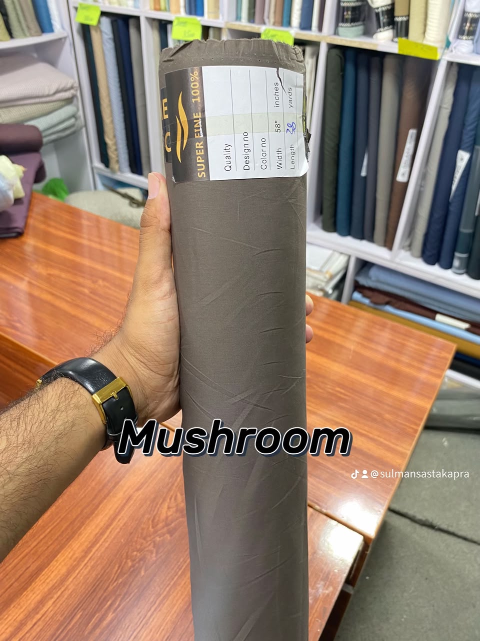 Mushroom Egyptian cotton fabric