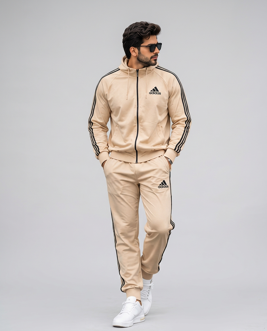 Adidas Track Suit — Beige