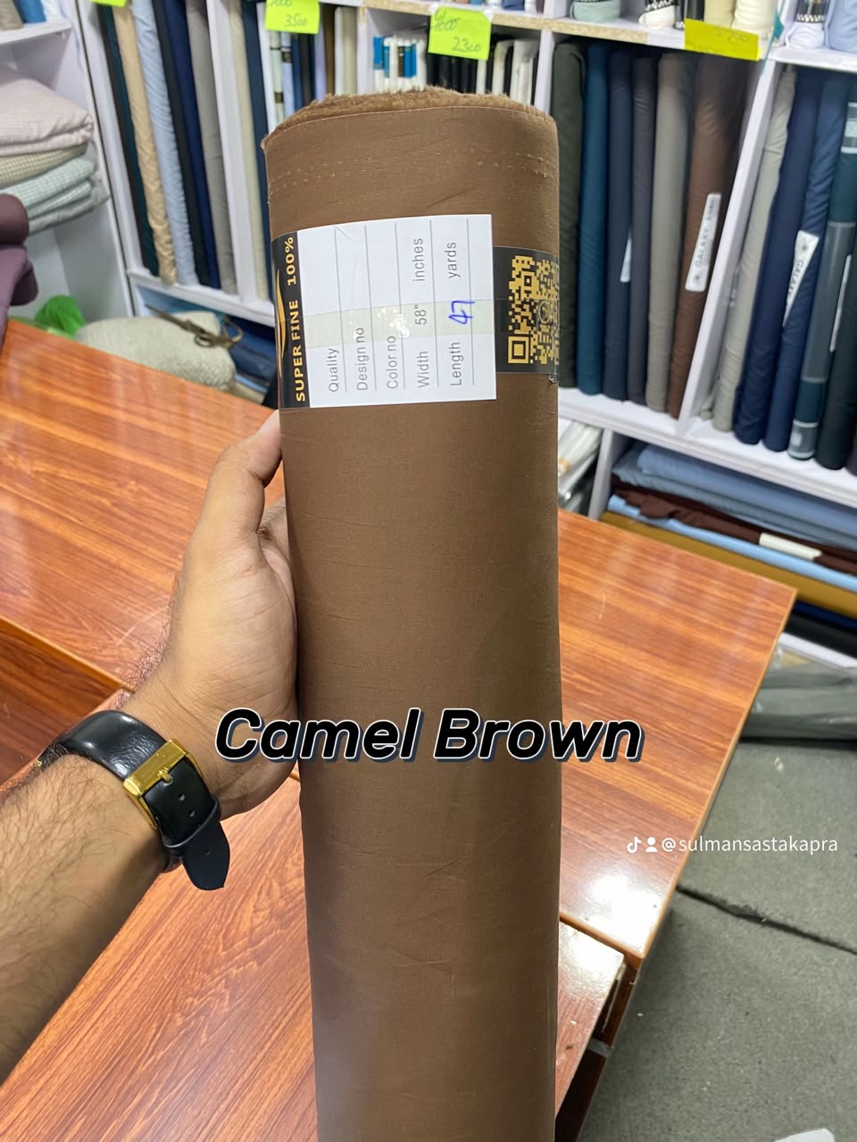 Camel Brown Egyptian cotton fabric